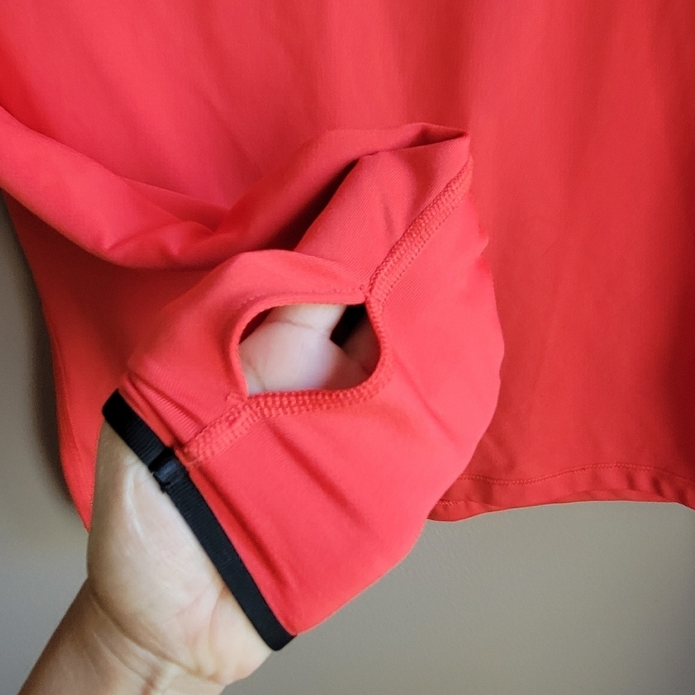 Nike PRO DRI FIT Women's Coral Long Sleeve Top Size Small Logo - Picture 3 of 9